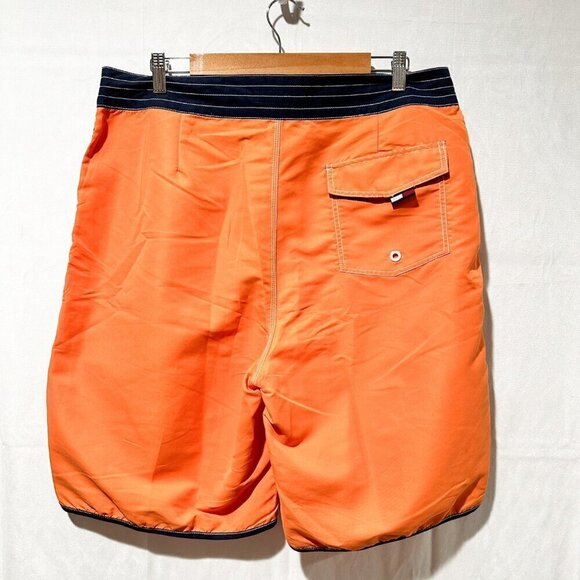 Tommy Hilfiger Men’s Board Shorts Swim Trunks Orange Navy Size 36 NWT - Picture 3 of 11